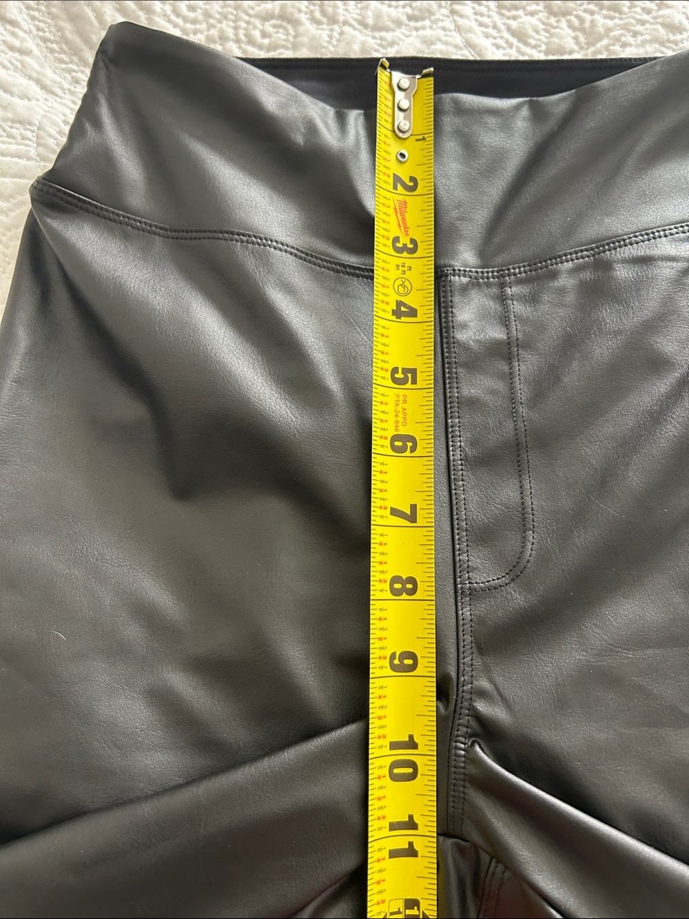 aerie Black Faux Leather High-Waist Leggings - Picture 6 of 9